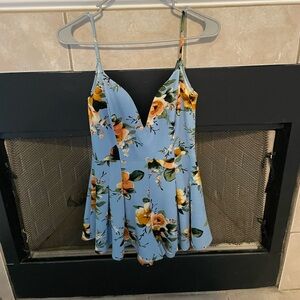 Vibrant Blue Floral Windsor Romper